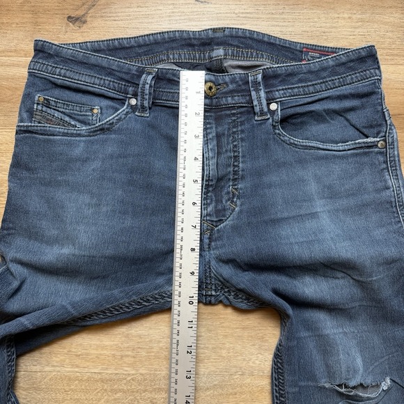 Diesel Jogg Jeans Men 30x32 Blue Thavar-NE Slim Skinny Stretch Distressed 0842W - Picture 12 of 15